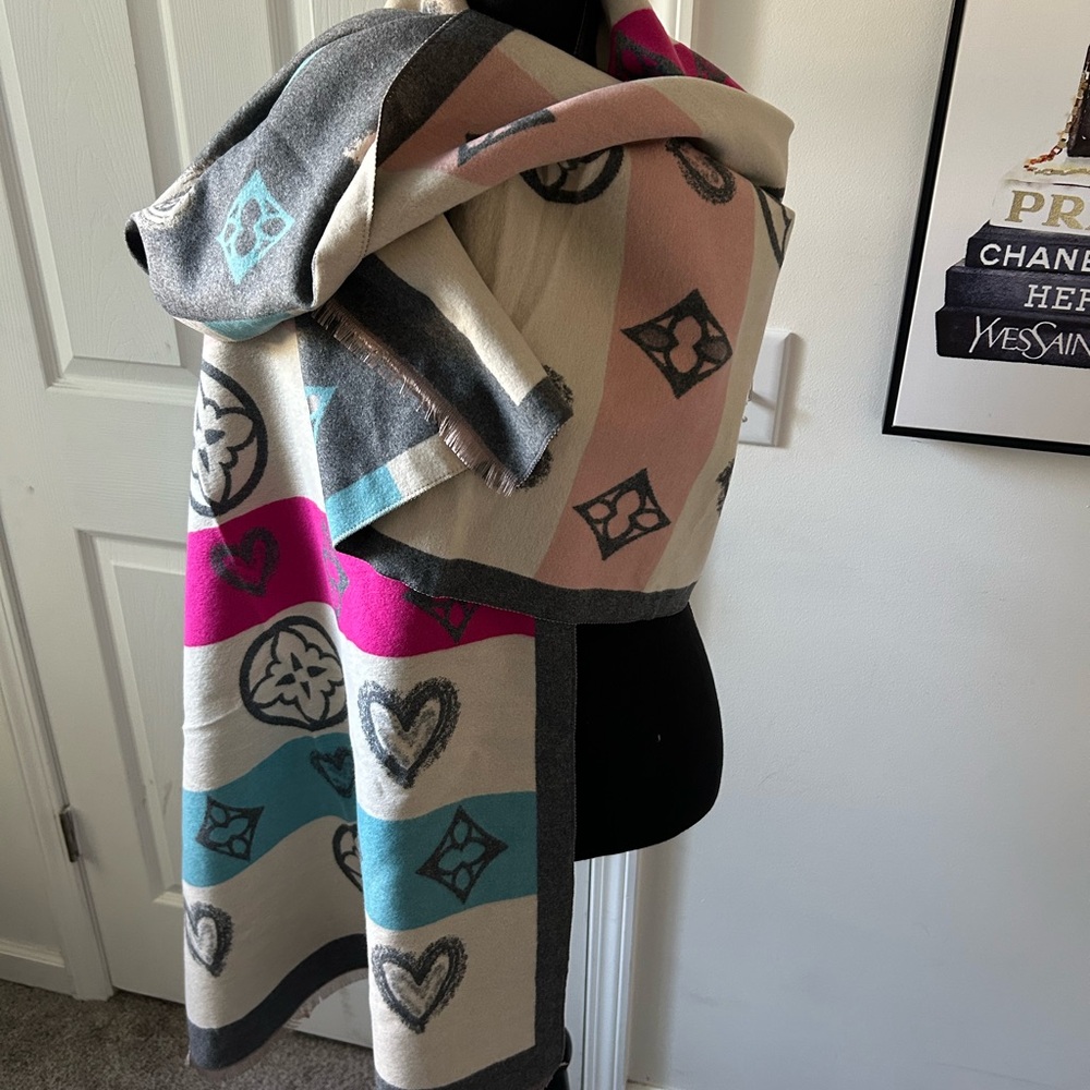 Colorful Patterned Scarf Reversible - image 1